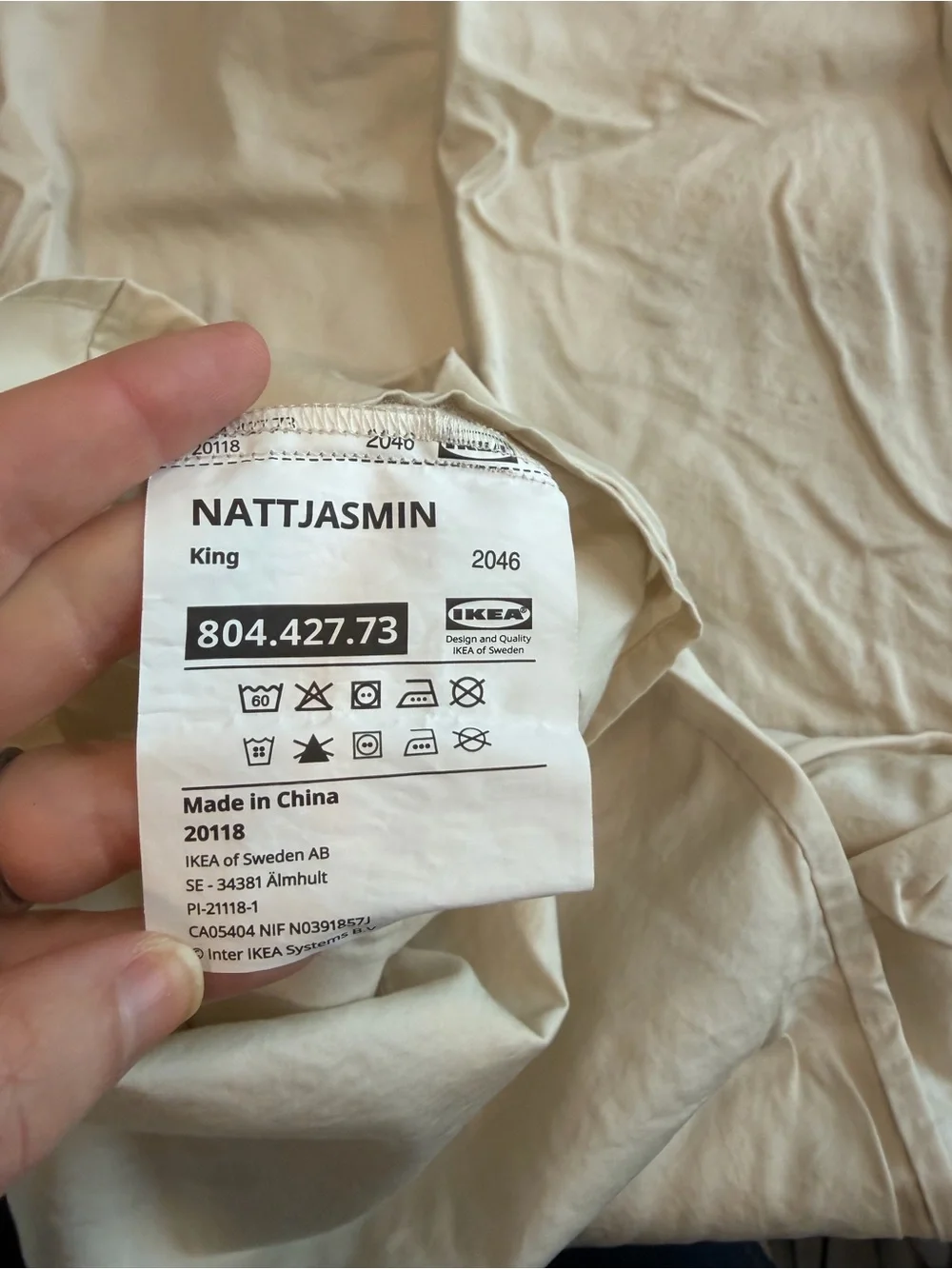2 Tan IKEA King Size Pillow Cases